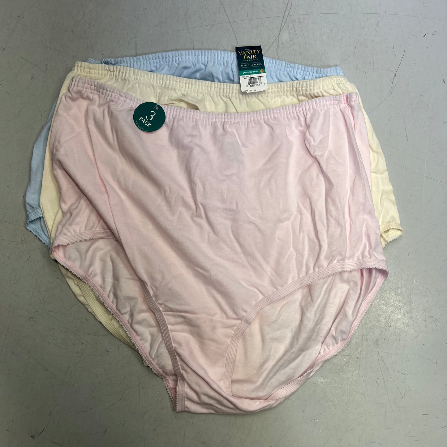 ZA@ VANITY FAIR Lot of Assorted Cotton Briefs Women's Variety of Sz Pink/Blue/Yellow/Tan