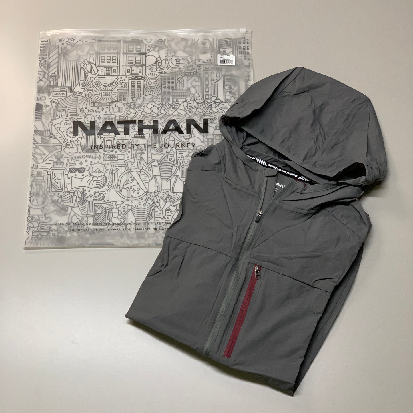 NATHAN Stealth Jacket W/ Hood Men's Charcoal Size S NS90060-80003-S