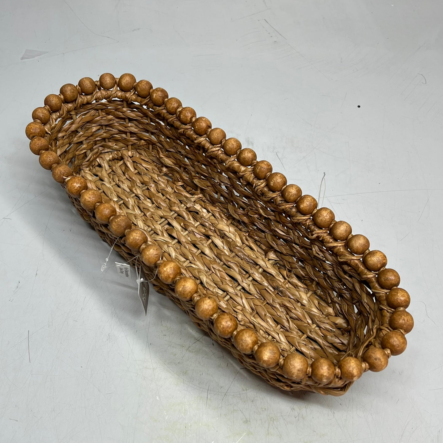 RAZ IMPORTS (PAIR) Natural Appeal Woven Beaded Baskets Set 20.25" Tan 442128