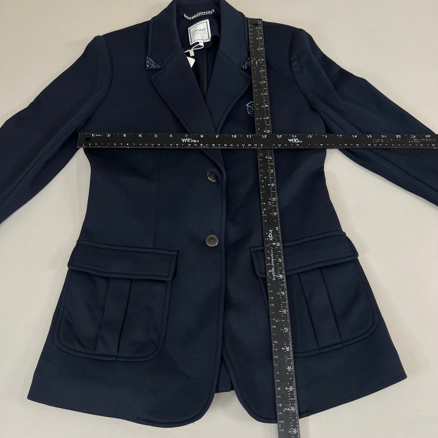 SAMSHIELD Maxime Equestrian Fleece Winter Jacket Women's Sz S Navy Blue