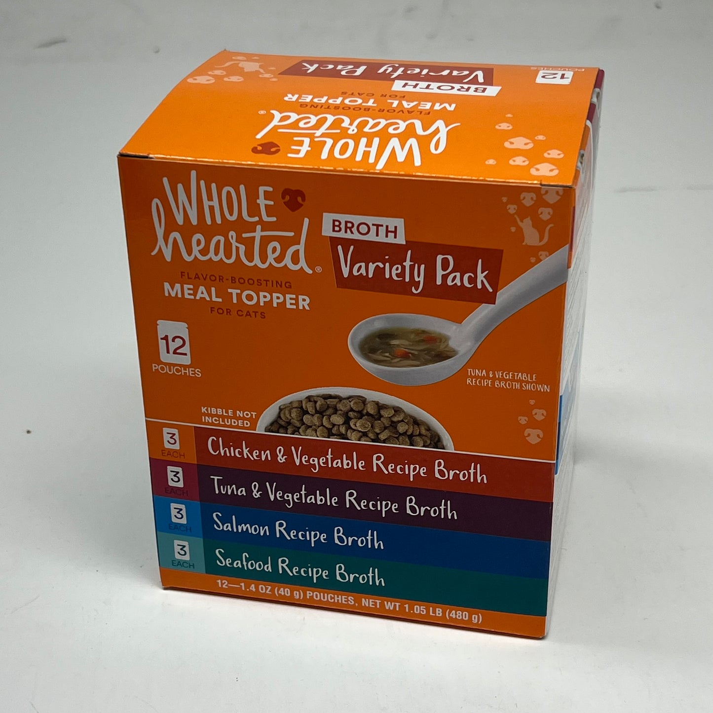 WHOLE HEARTED (2 PACK, 12 EACH) Flavor Boost Meal Topper For Cats 1.4oz BB 03/28