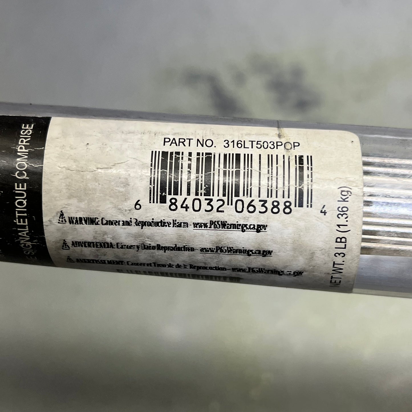 HARRIS (10 LBS) 316L Stainless Steel TIG Welding Rod 3/32" X 36" Silver 316LT50