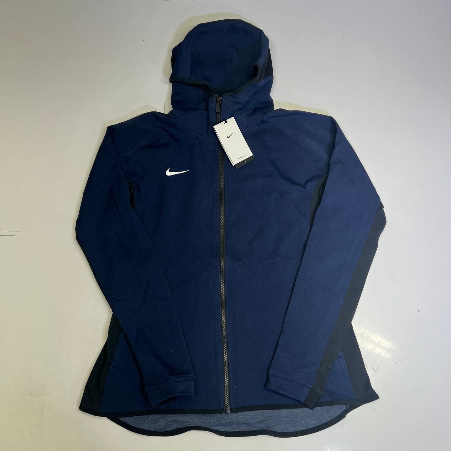 NIKE Dri-fit Showtime Full Zip Jacket Women's Sz L-Tall Navy Blue CQ0335-419
