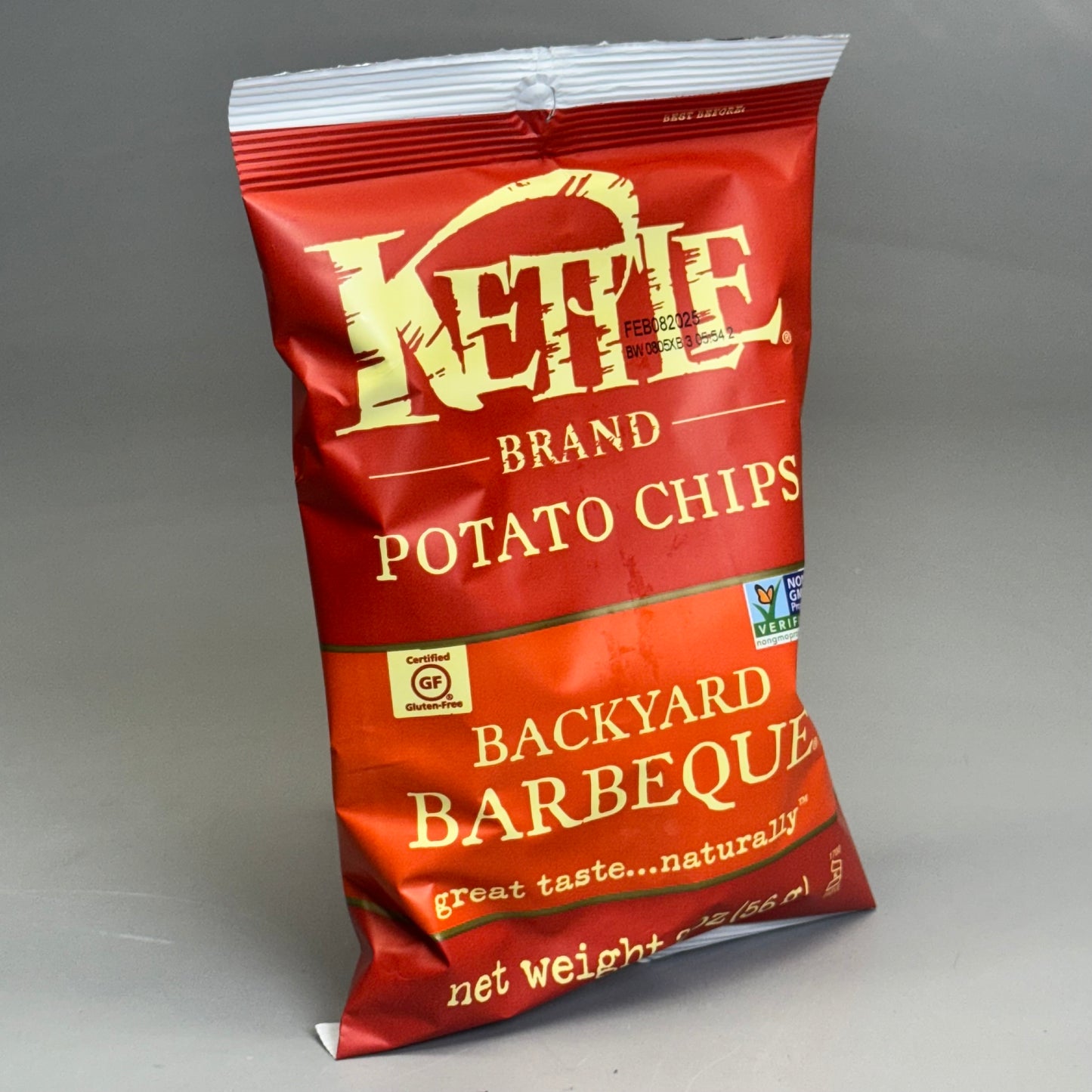 ZA@ KETTLE Potato Chips Stand with/ 4 Flavors, 2 oz bags BB 01/25