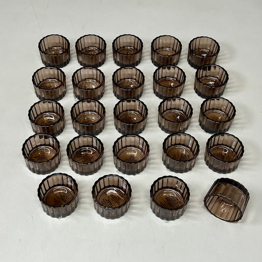 HOBBY LOBBY (24 PACK) Ribbed Glass Tea Light Holder Copper 2" Dia X 1" W0627644