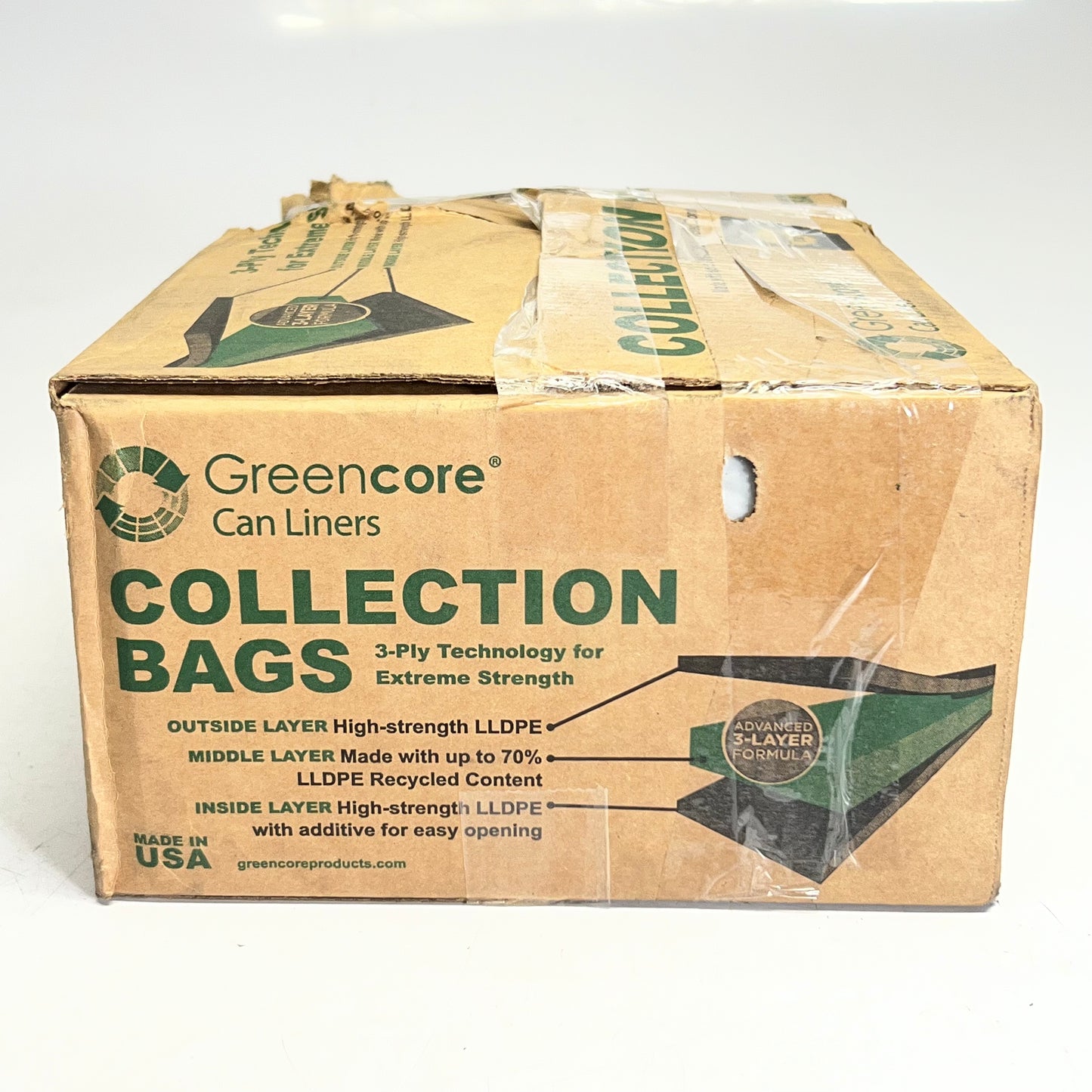 ZA@ GREENCORE (100 Bags) Can Liners Trash Bags 40" x 58" Clear FG-W0005-01E (New Other, Distressed Box)