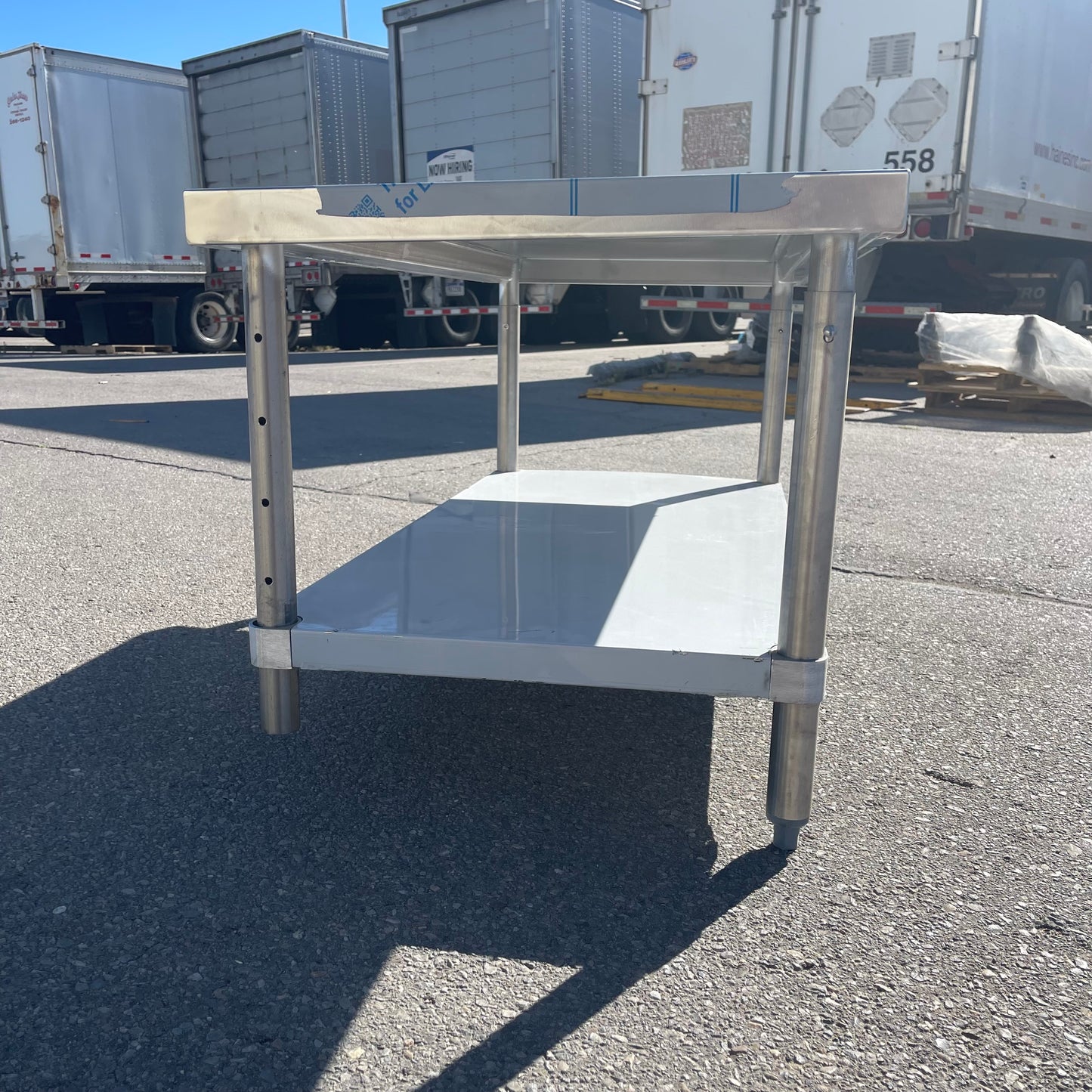 Z@ AERO Work Table 48”x24”x24” Stainless Steel 3TS2448ADJ (As-Is, Missing Foot)
