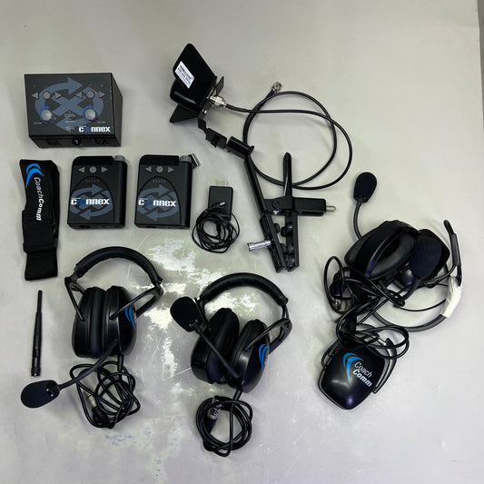 COACH COMM (10 PIECE SET) Connex Headsets & Wireless Beltpack Transmitter (Used)
