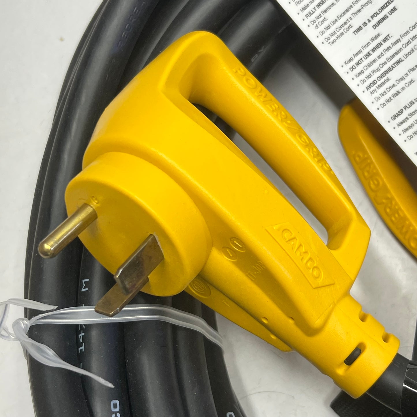 POWER GRIP Camco Extension Cable 30 Amp 50 ft. Black & Yellow 55197