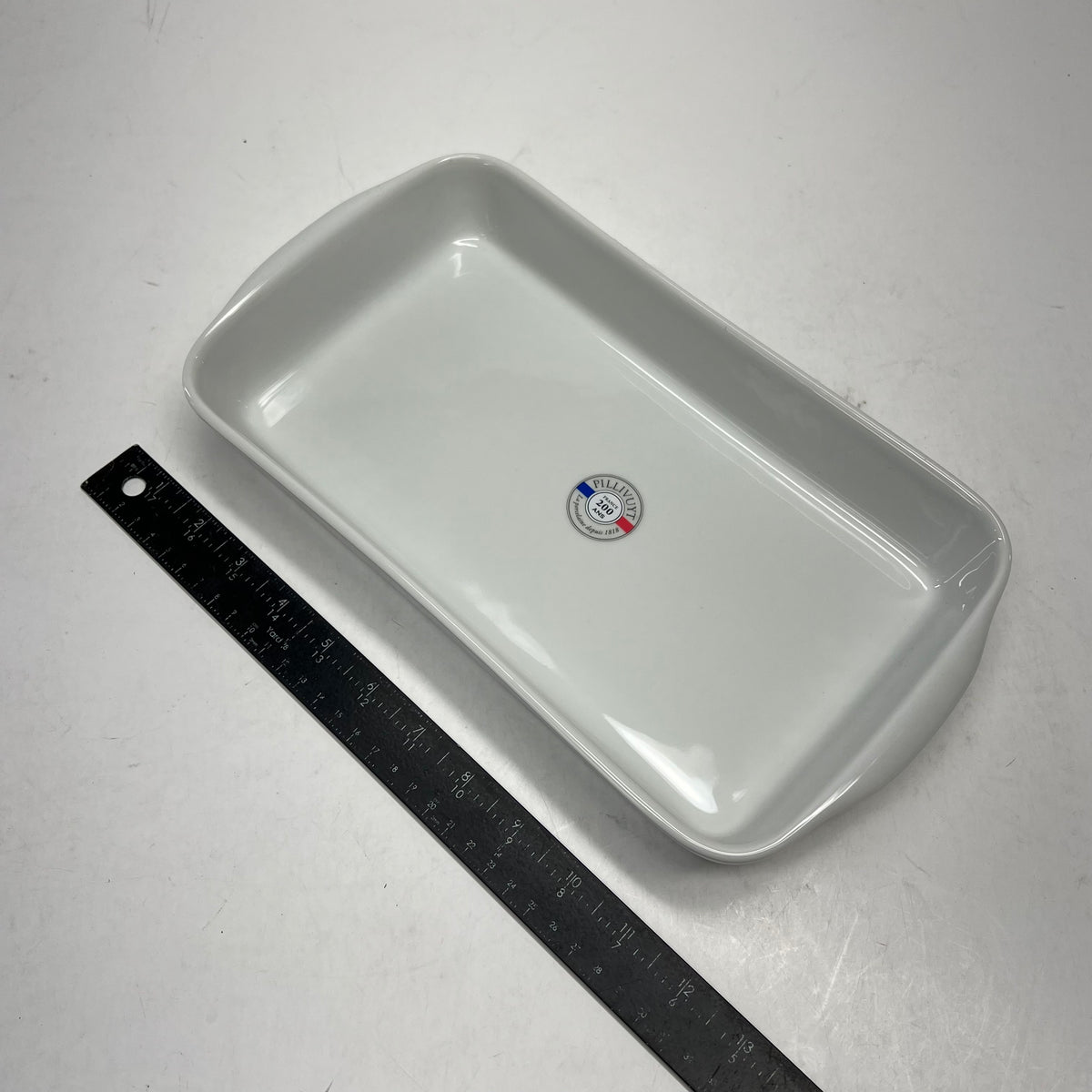 PILLIVUYT Med Porcelain Rectangular Baker Anti Stick 11.5x6.5x1.75 1.5qt White