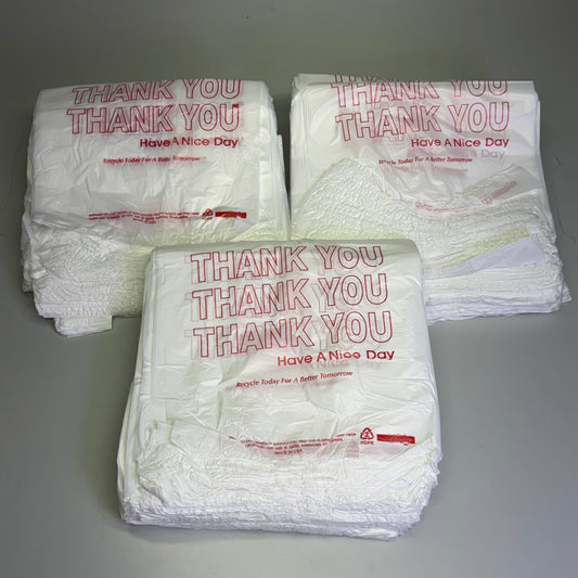 ZA@ THANK YOU (1000 Bags) Plastic Bags 11"W x 16" White (New Other, Distressed Box)