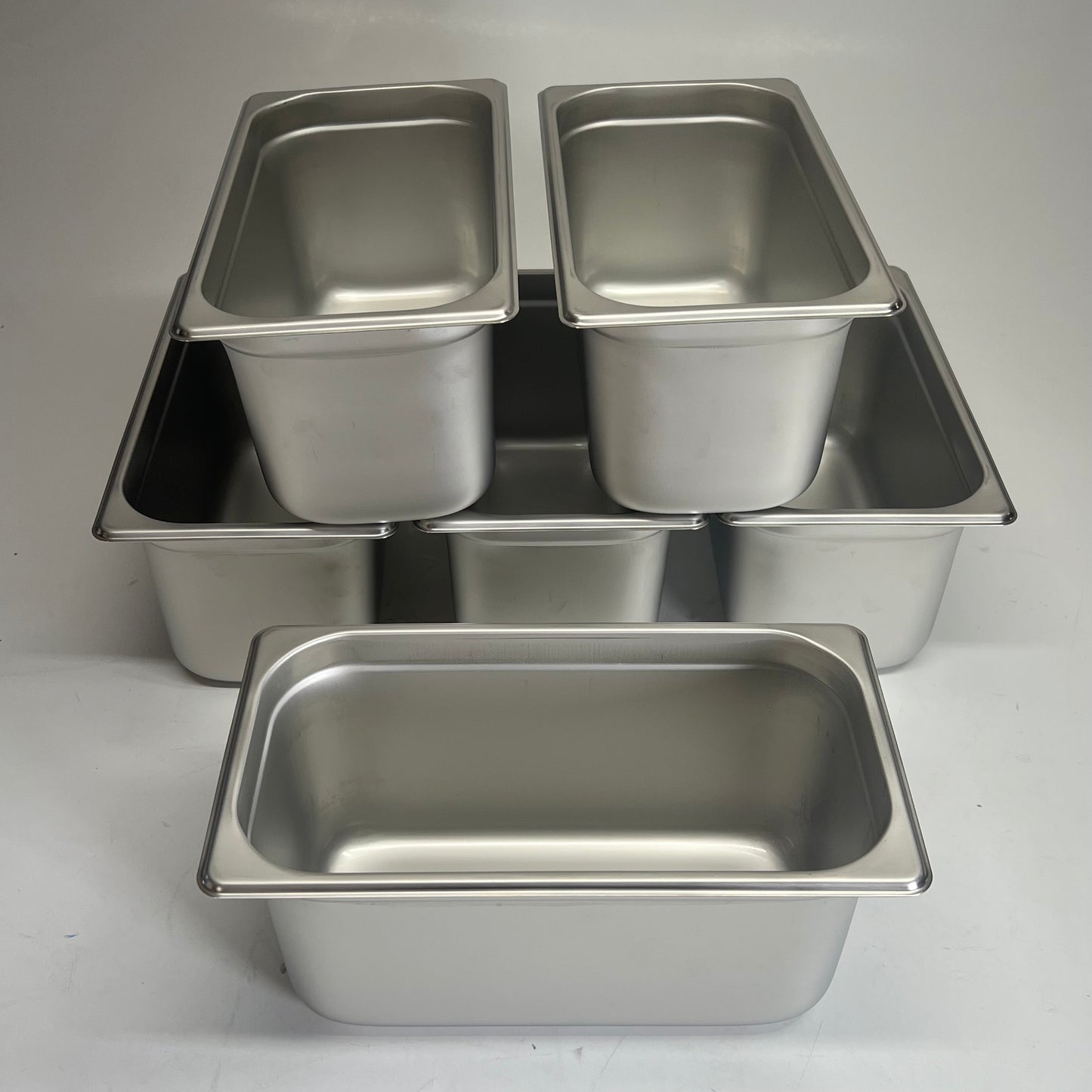 WINCO (6 PACK) Steam Table Pans Stainless Steel 1/3 Size 6" Deep SPJL-306
