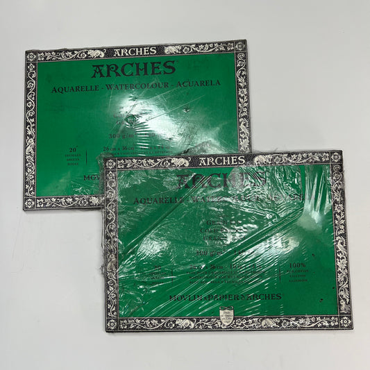 ARCHES (2 PACK, 20 SHEETS EACH) Watercolor Block  10" x 14" White  A179061 (As-is)