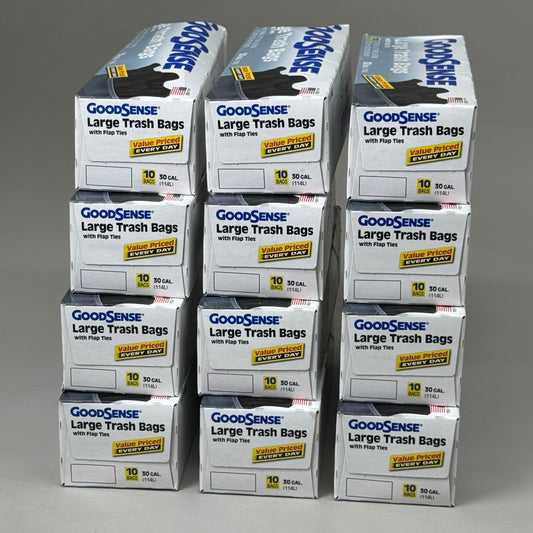 ZA@ GOODSENSE Large Trash Bags 12 Boxes (120 Bags Total)