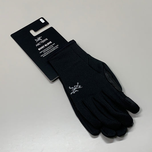 ARC’TERYX Rivet Glove Weather Resistant Fleece Interior Unisex SZ M Black X000006720