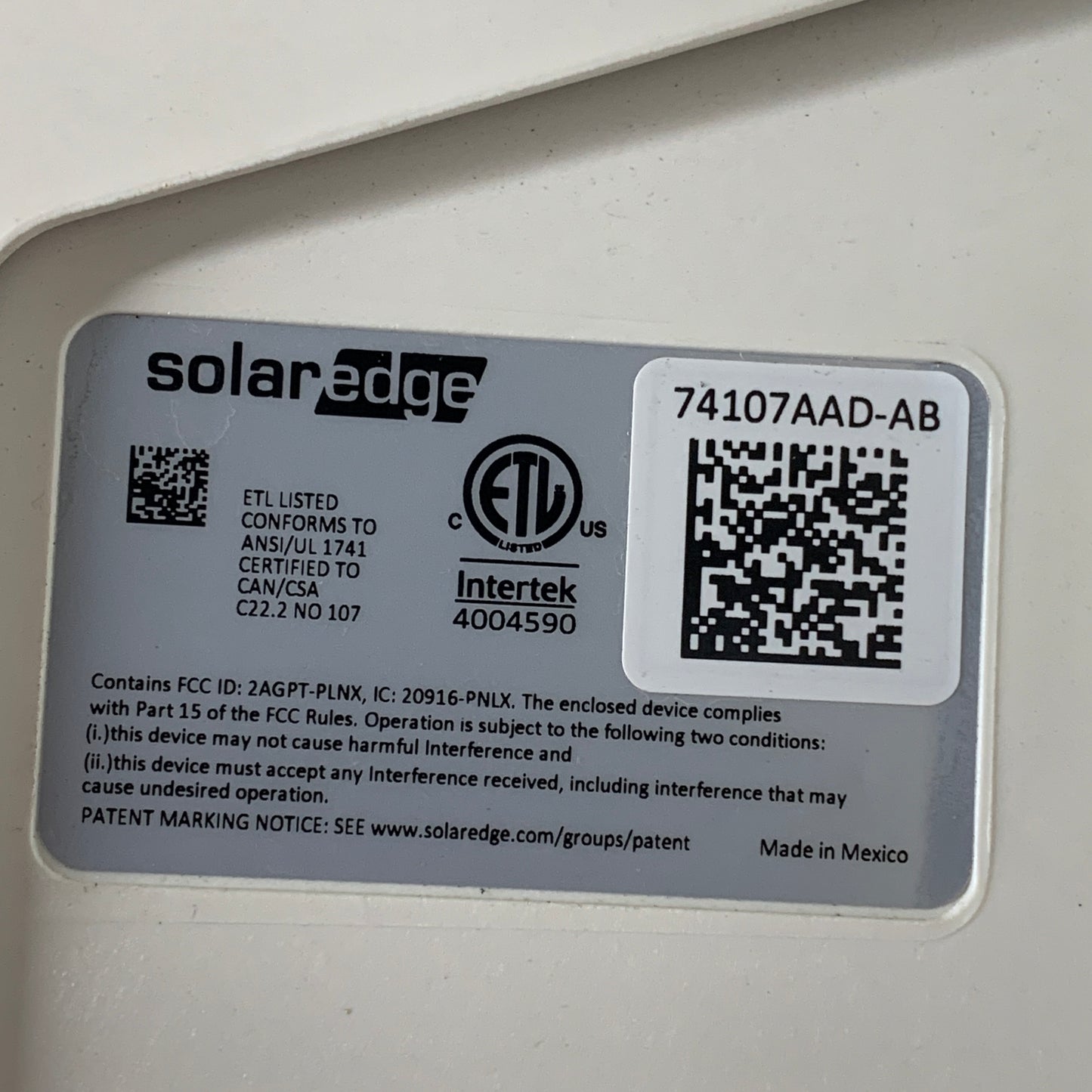 SOLAR EDGE SE5000H-US000BNI4 HD Wave SN SM3922-074107AAD-AB (AS-IS, Parts Only)