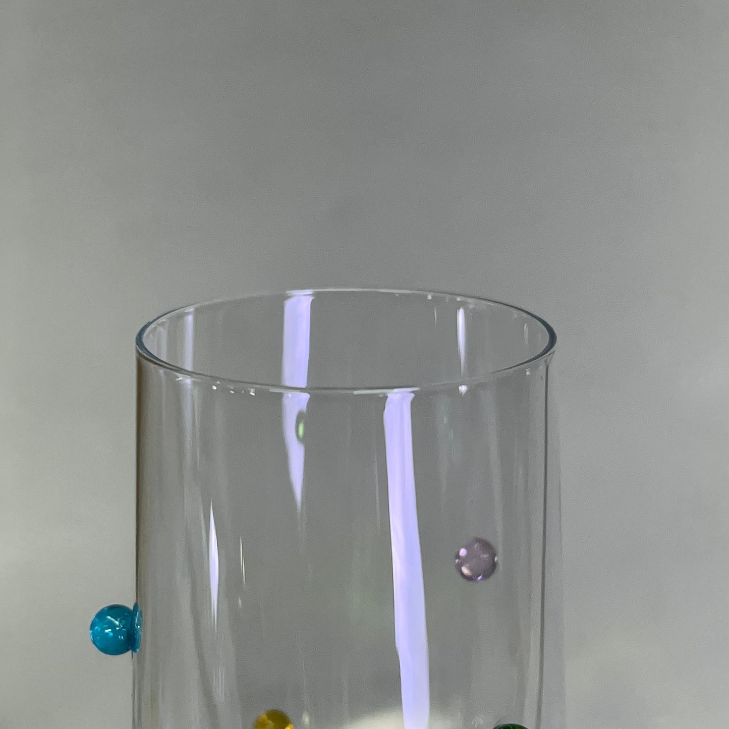 CREATIVE CO-OP (4 PACK) Handmade Drinking Glass Raised Dots 10oz Multicolor DG0848