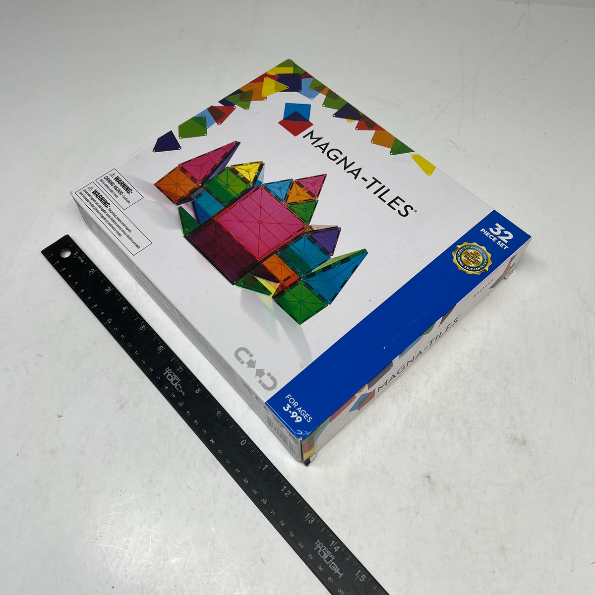 MAGNA-TILES Magnetic Building Tiles for Ages 3-99 32 Piece Set Multicolor 02132