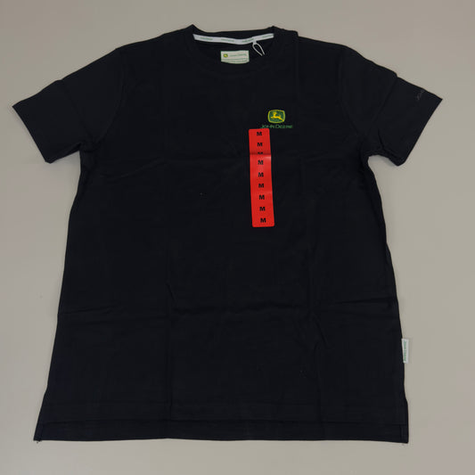 JOHN DEERE Embroidered Logo Short Sleeve Tee Shirt Men's Sz M Black 1896842