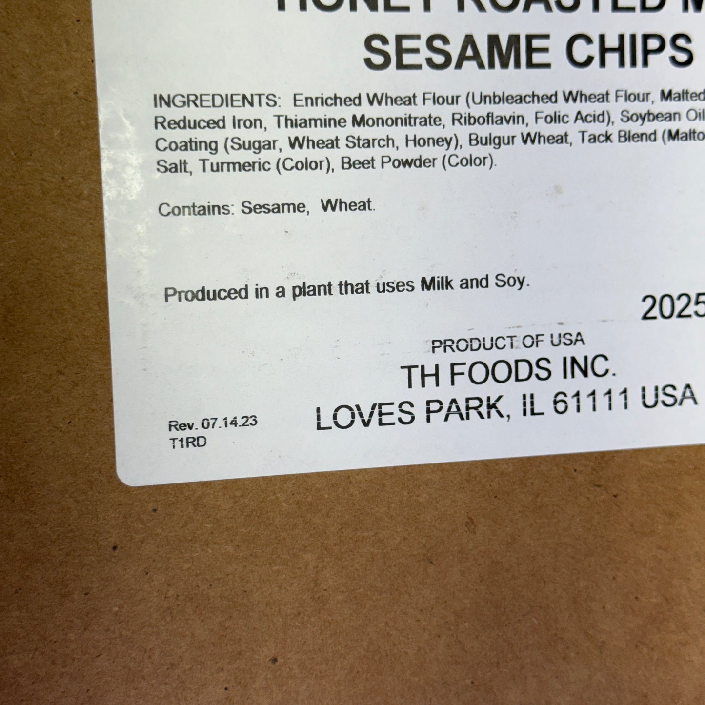 TH FOODS (12 POUNDS) Honey Roasted Mini Sesame Chips Bulk Snack Mix BB 08/26