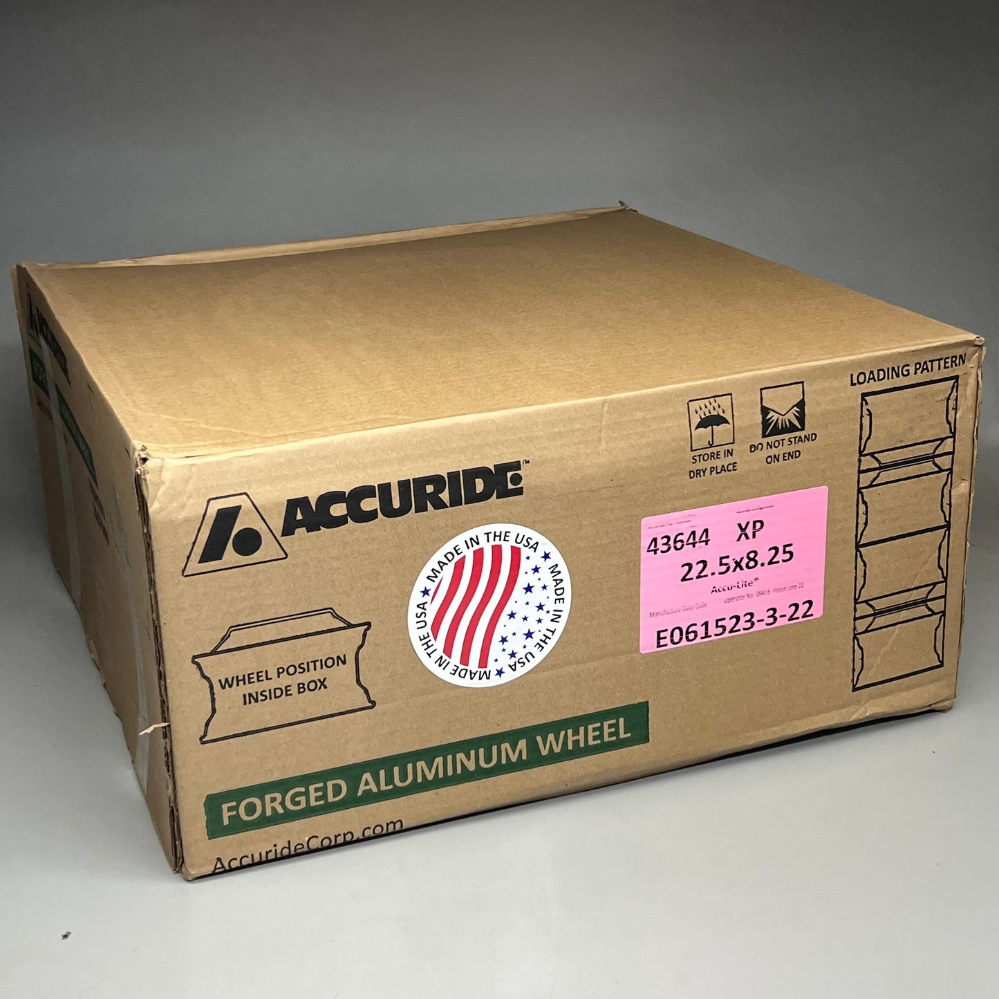 ACCURIDE Accu-Lite 22.5 x 8.25 Inch Tubeless Aluminum Hub Pilot Wheel 10 Hole 43644 XP