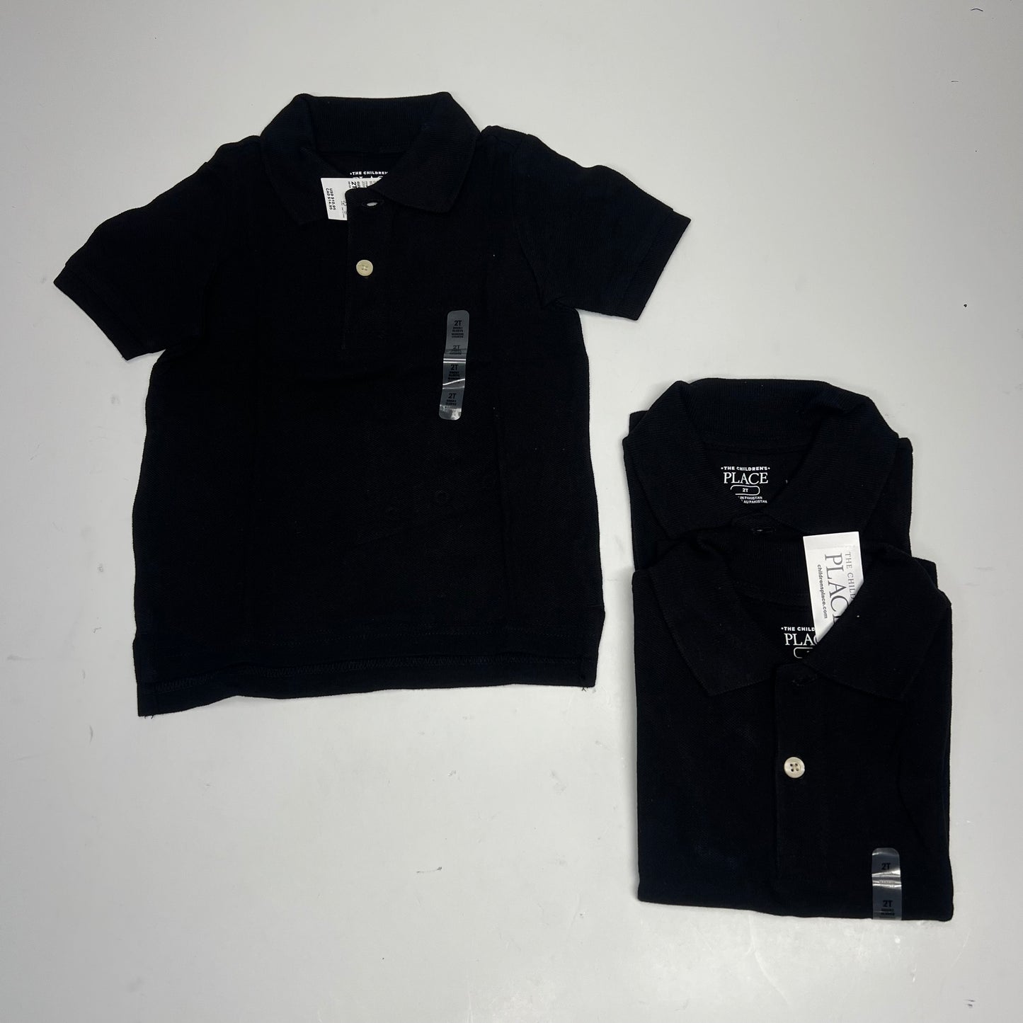 THE CHILDRENS PLACE (5 PACK) Uniform Soft Pique Polo Shirt Boy's sz 2T Black