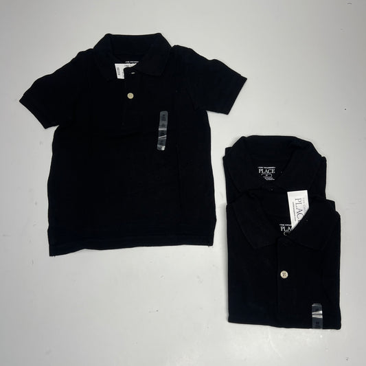 THE CHILDRENS PLACE (5 PACK) Uniform Soft Pique Polo Shirt Boy's sz 2T Black