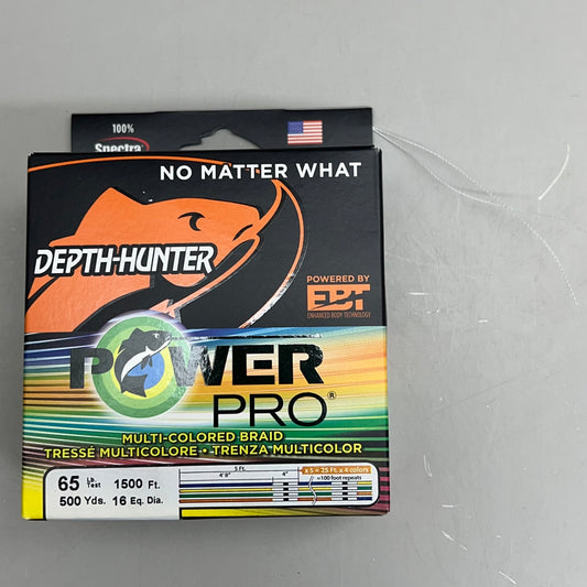 POWER PRO Microfilament Braided Fishing Line 65lbsx1500FT Multicolor 21100650500