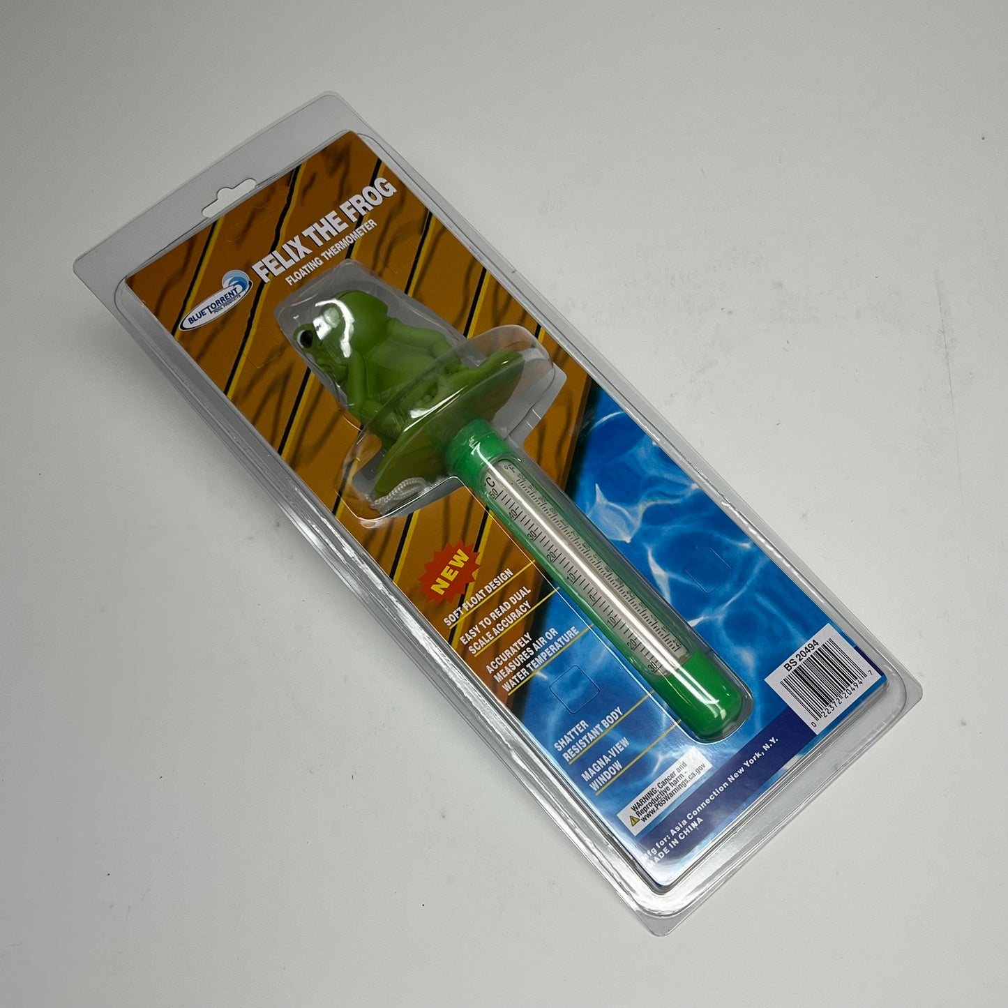 ZA@ BLUE TORRENT  Felix the Frog Floating Thermometer for Pool & Spa Green BS20494