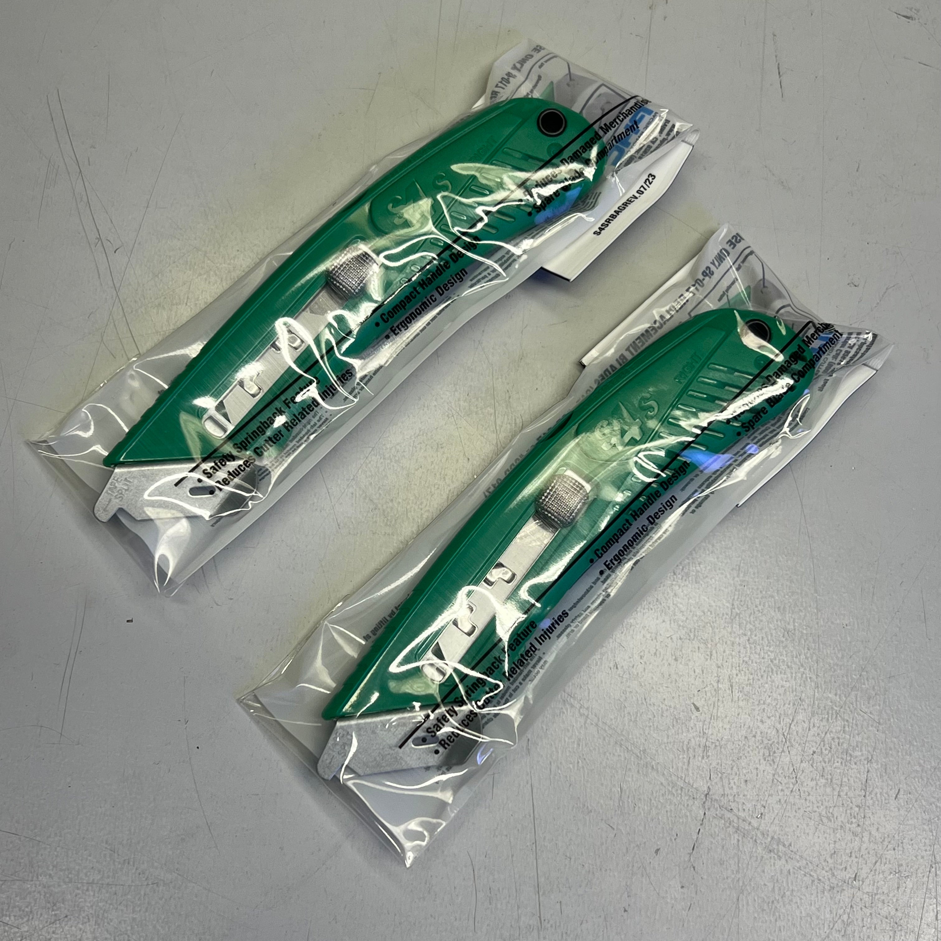 S4S (2 PACK) Multi Purpose Springback Safety Cutter S4SBR Right Green ...