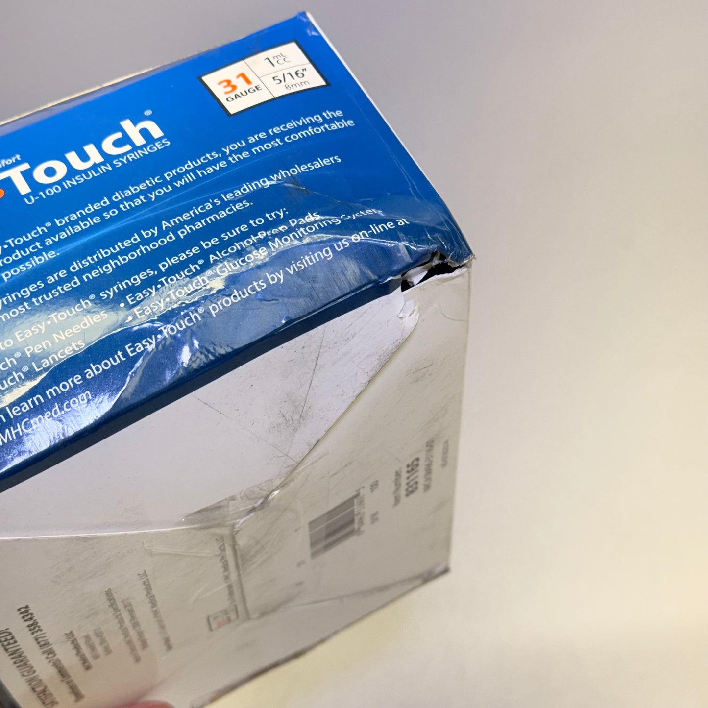 EASY TOUCH (100 PACK) U-100 Insulin Syringes 31 Gauge 1ml CC 5/16" 831165 (New Other)