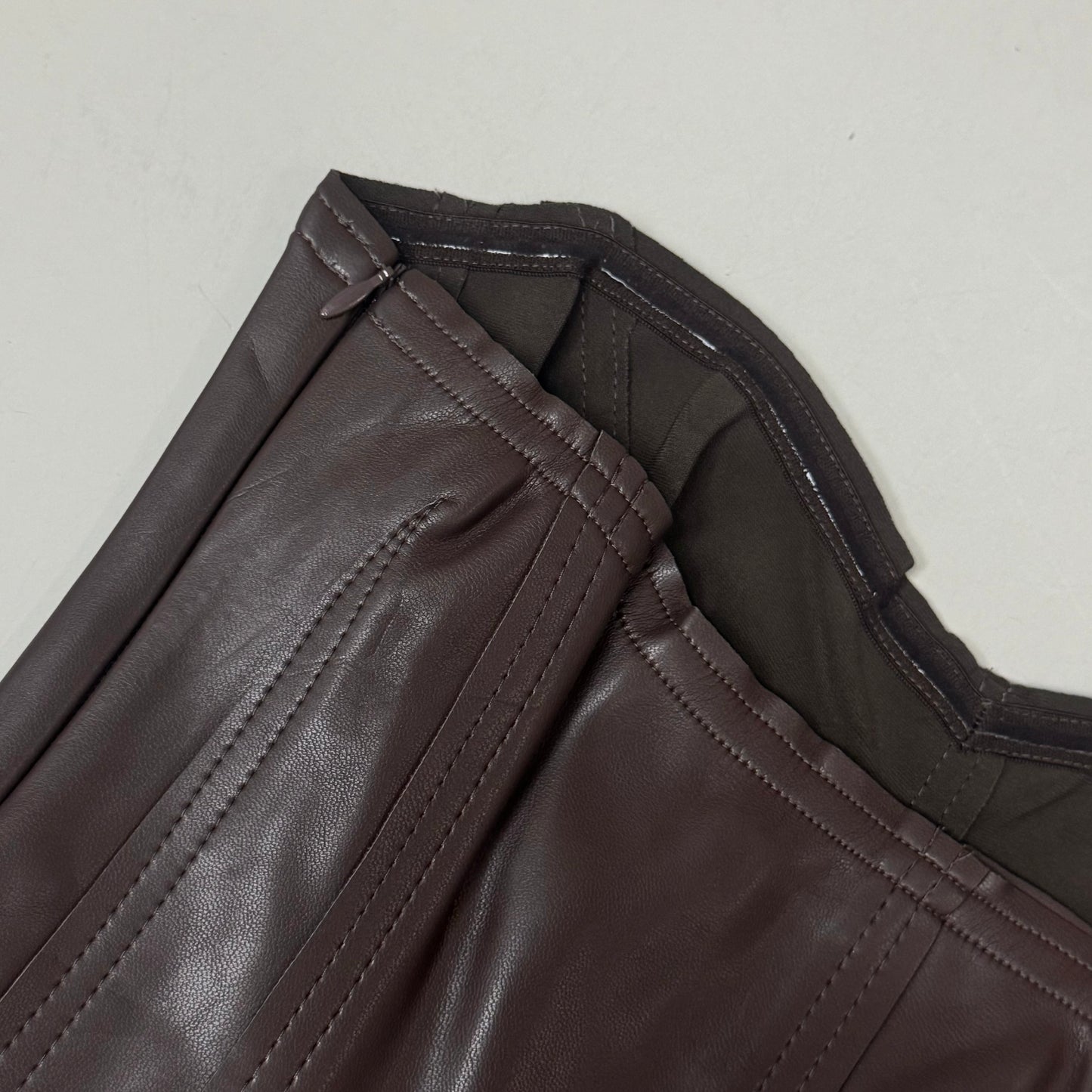 NORMA KAMALI Strapless Grace Mini Dress Unlined Women's Sz XS/34 Chocolate