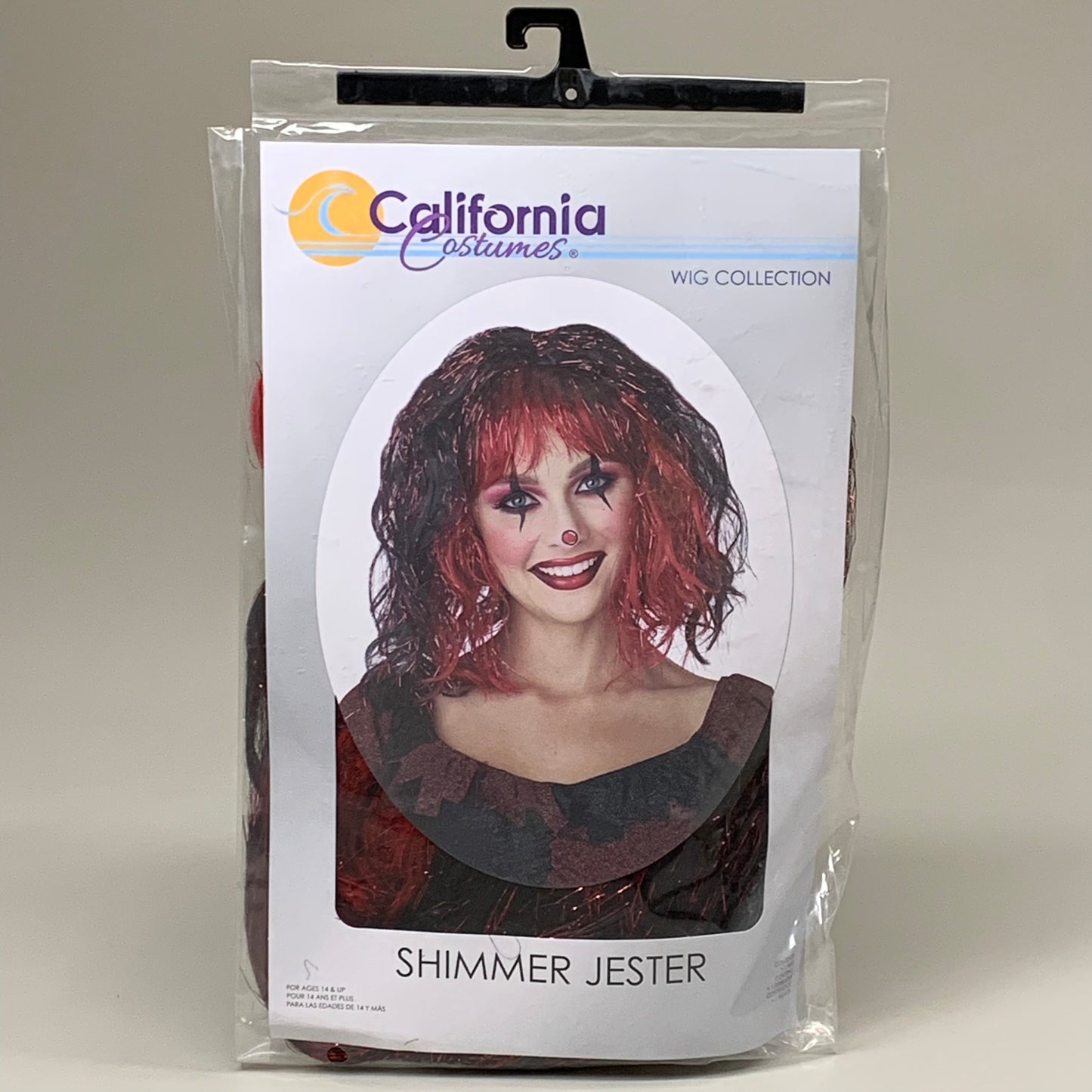 CALIFORNIA COSTUMES Women's Wig Shimmer Jester Red/Tinsel Ages 14+ 7024-041