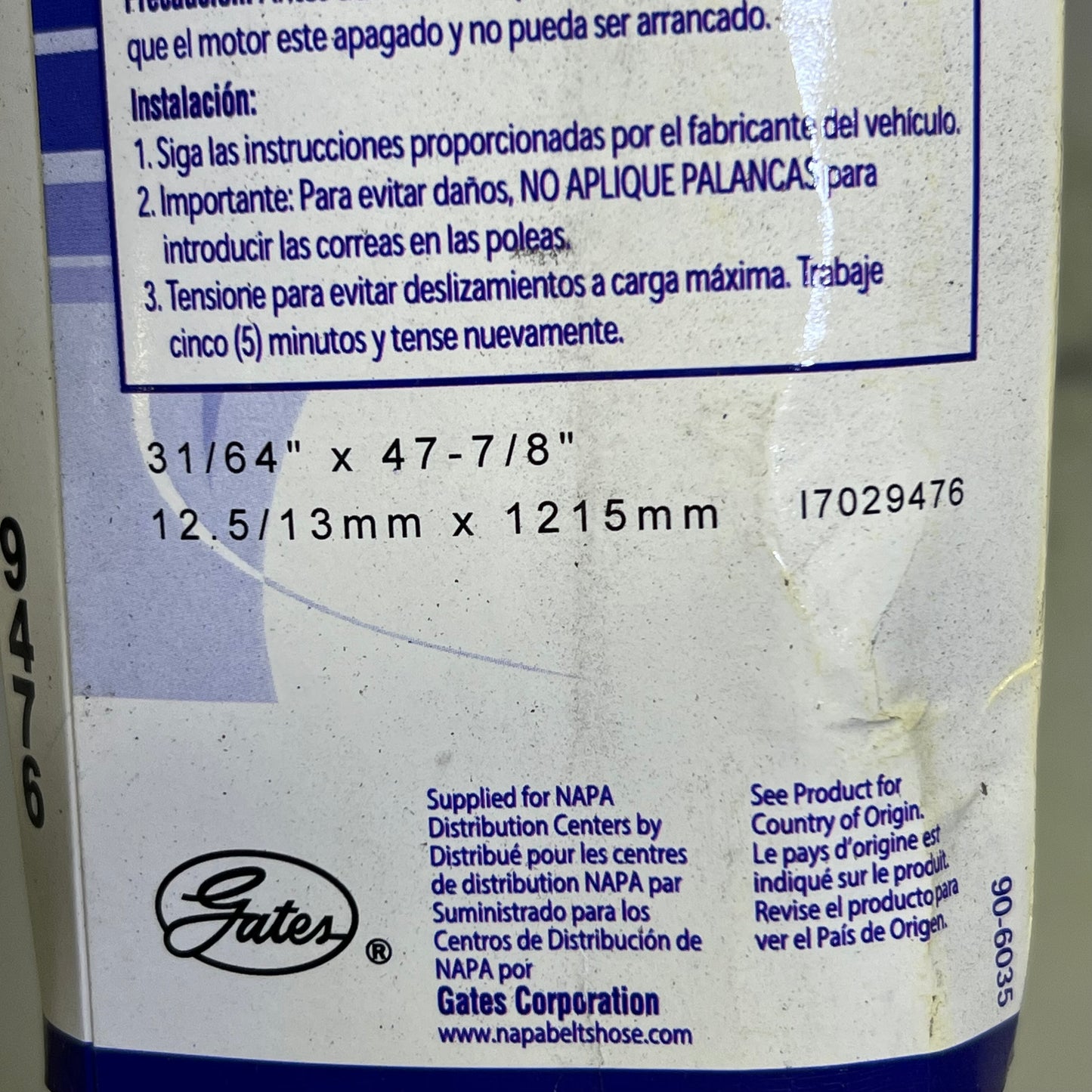 NAPA High Capacity V-Belt For Trucks & Tractors HC50 15/32" X 48 1/8" 259476