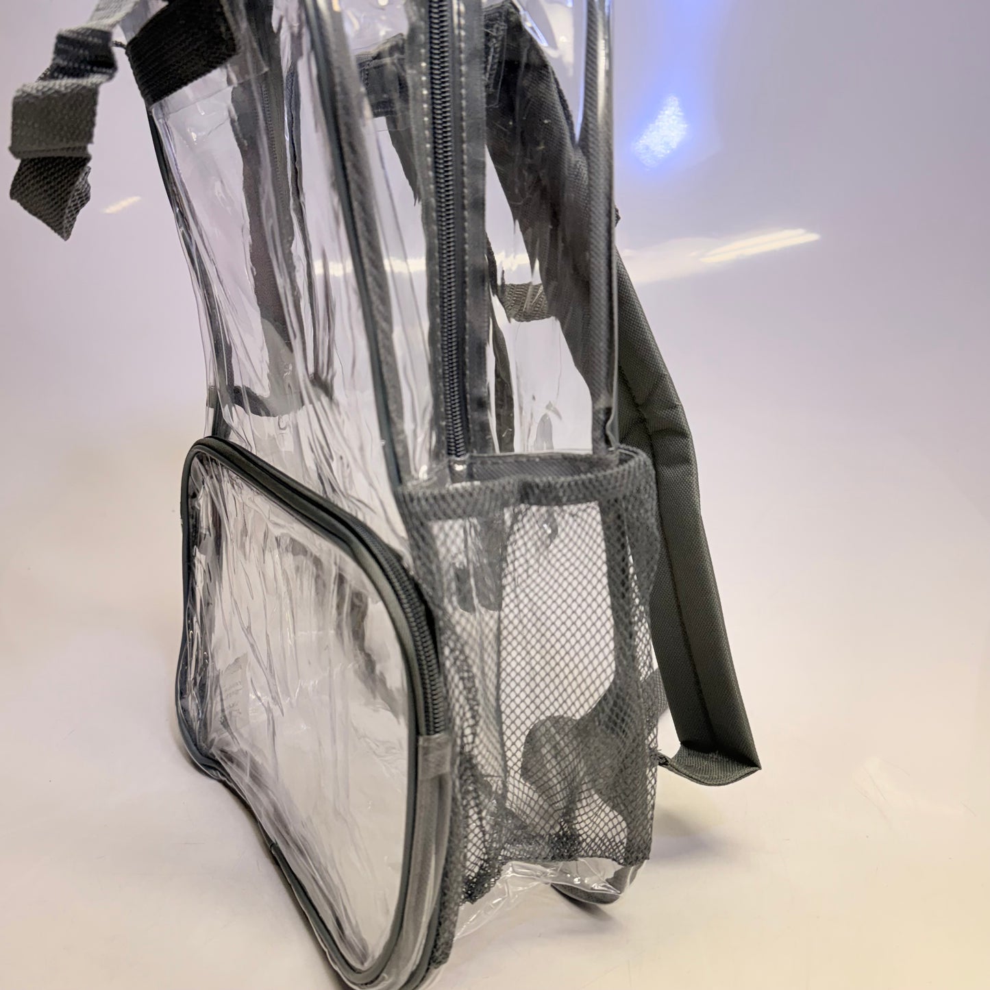 BWAP 17" Clear Plastic Backpack 17" x 12" x 6" Color Grey BP1643