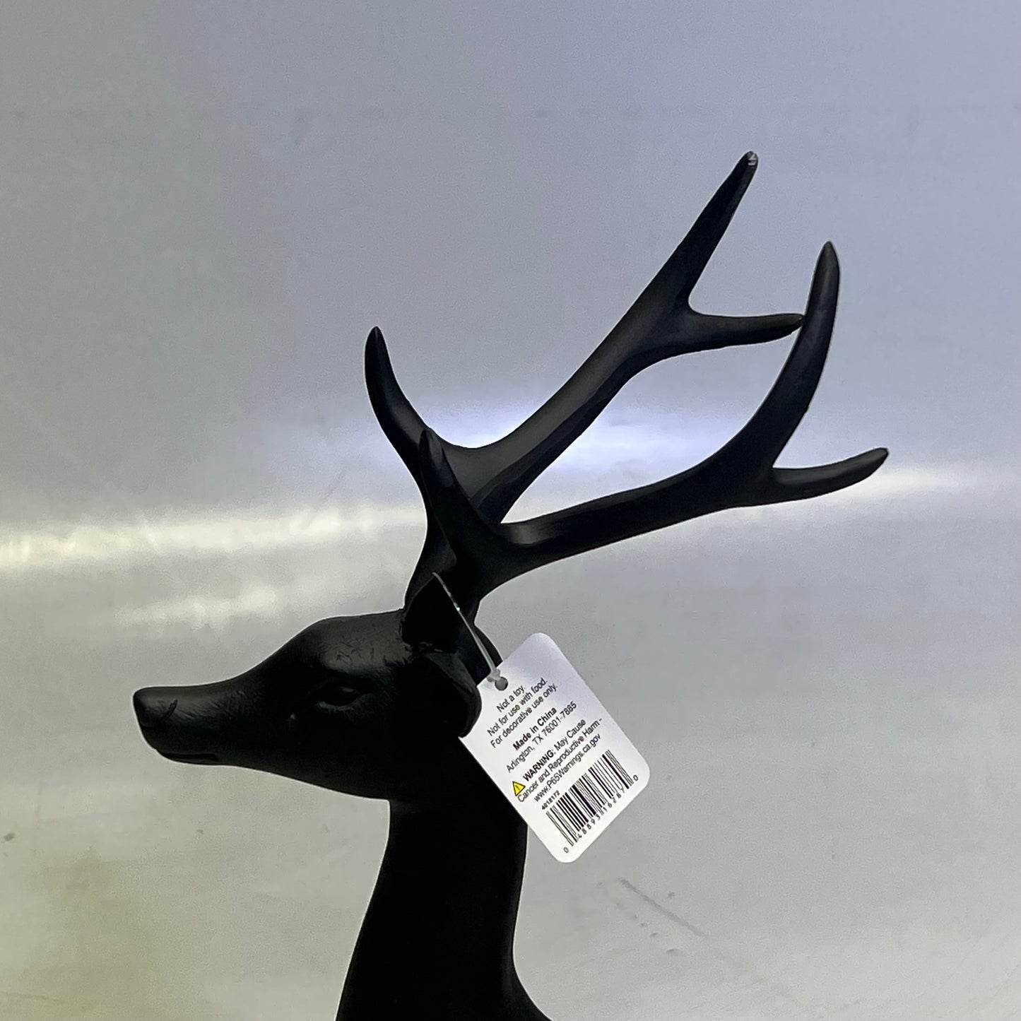 RAZ IMPORTS  Resin Holiday Decoration Deer 16.25" Matte Black 4018172B