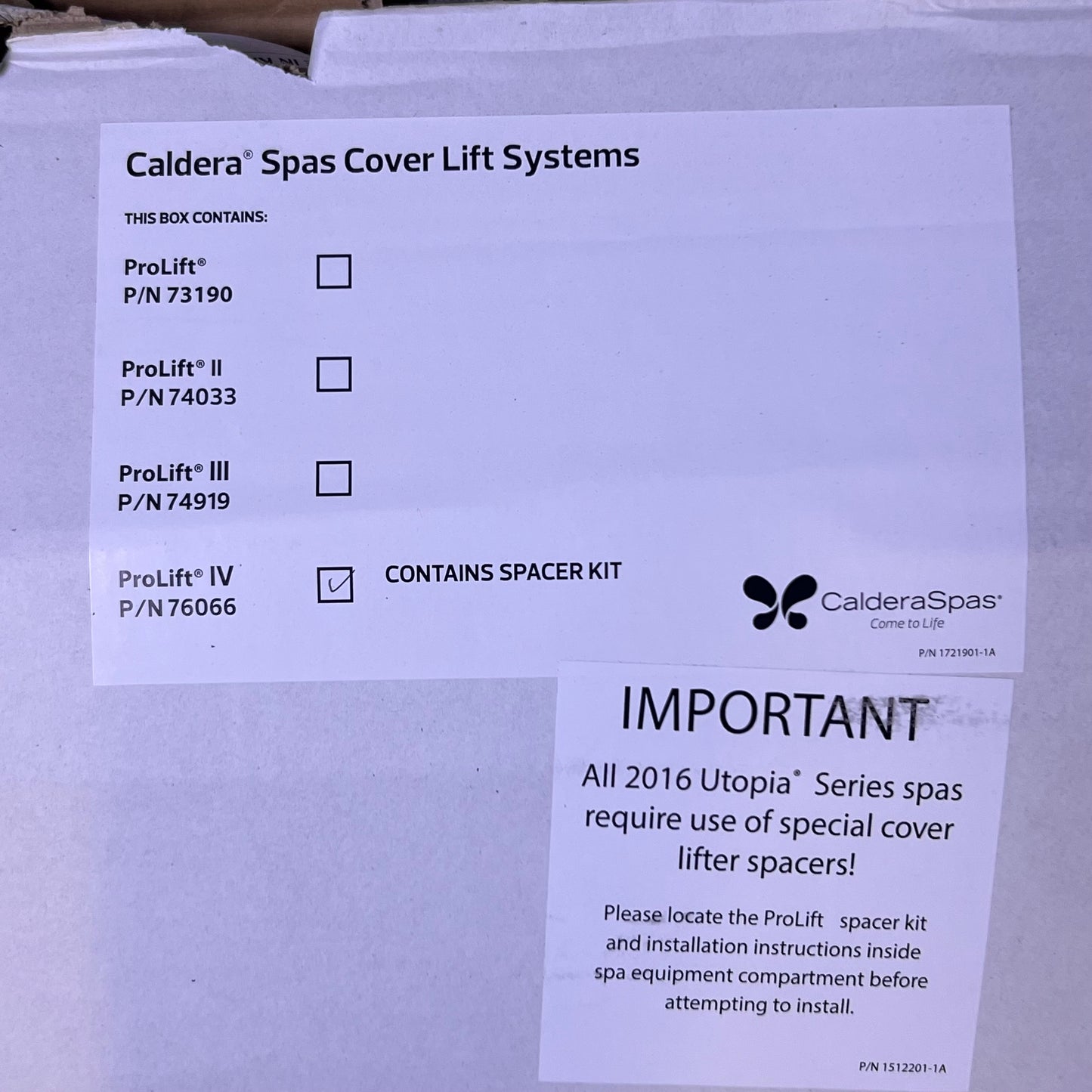 ZA@ PROLIFT IV Caldera Cover Lifter Black 76066 (New Other, Distressed Box) A