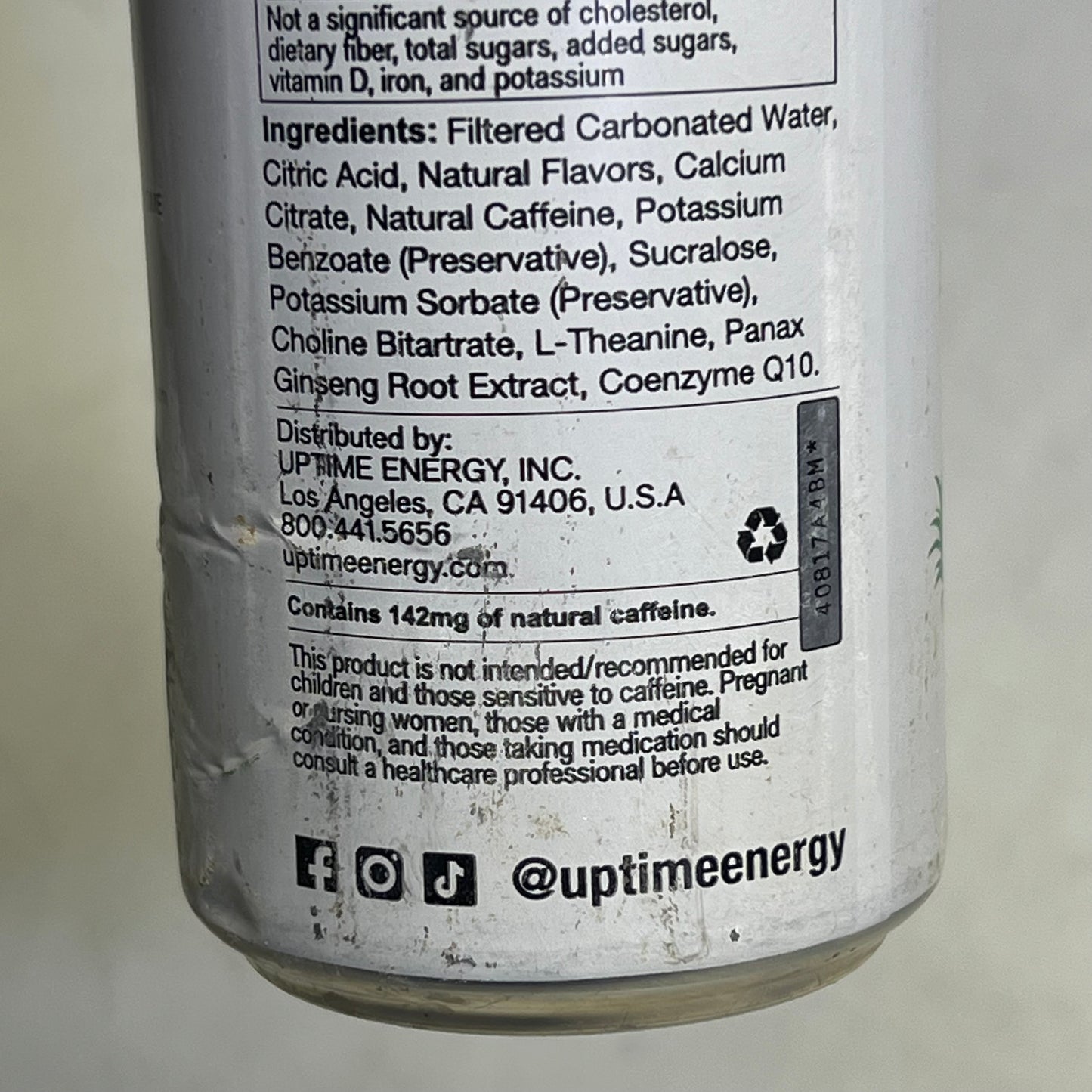 ZA@ UPTIME  (10 PACK) Zero Sugar Energy Drinks Mango Pineapple 12 fl oz