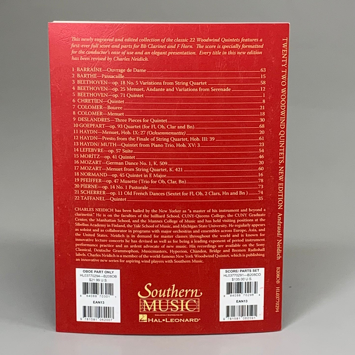 SOUTHERN MUSIC (5 PACK!) Twenty Two Woodwind Quintets New Edition Red AS-IS