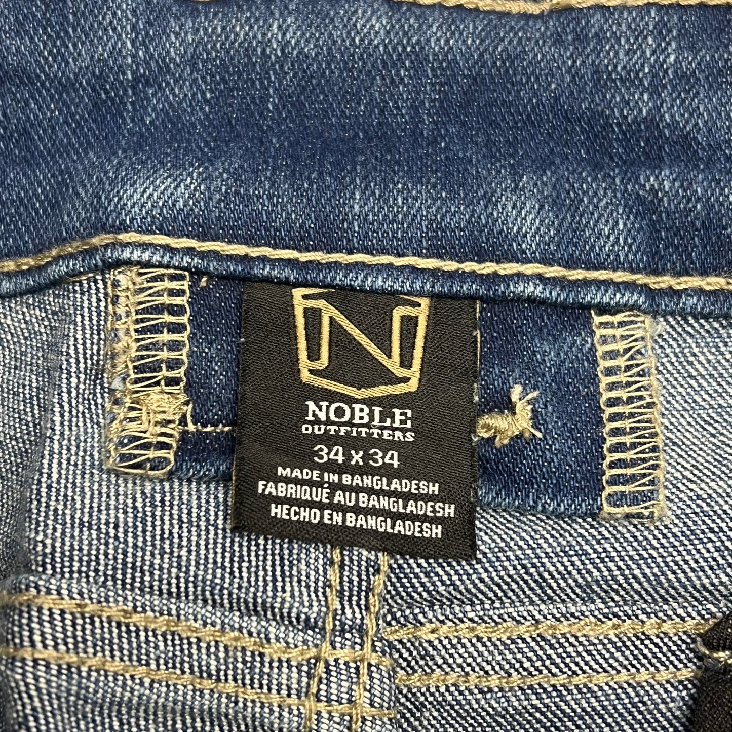 NOBLE OUTFITTERS Flex Denim Carpenter Jean Men's Sz 34x34 Stonewash 18457