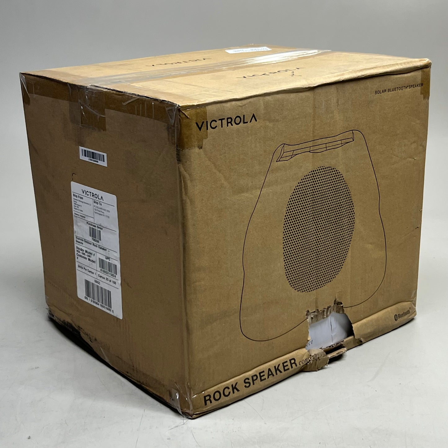 ZA@ VICTROLA Rock Speaker Connect VOS-600-GNT Sz 10”H x 9.5”W (New Other, Distressed Box)