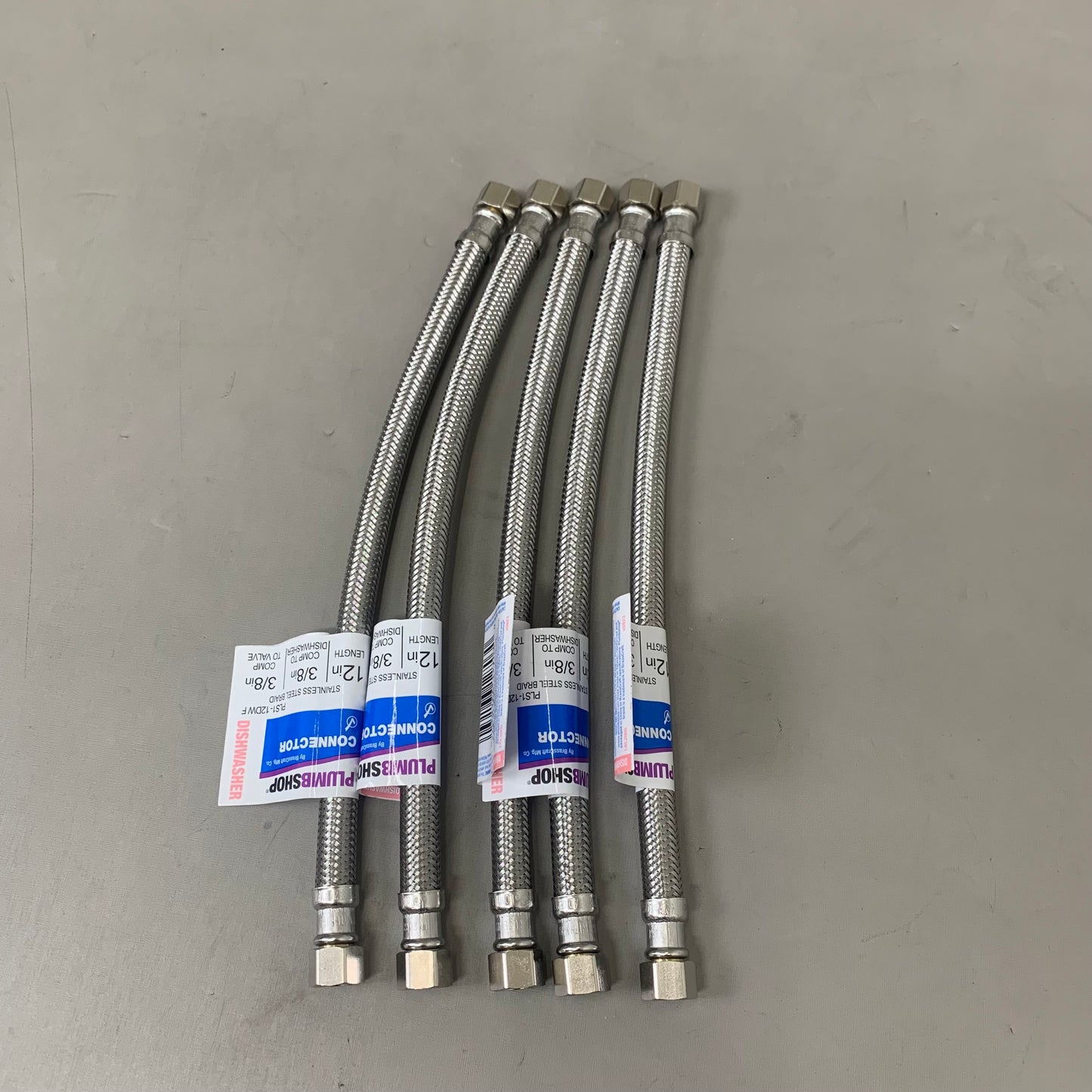 PLUMBSHOP (5 PACK)  Braided Dishwasher Connector 3/8"X3/8"