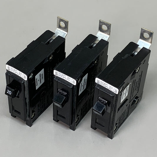 EATON (3 PACK!) BAB Miniature Circuit Breaker 20 3" x 3" Black 150306 AS-IS
