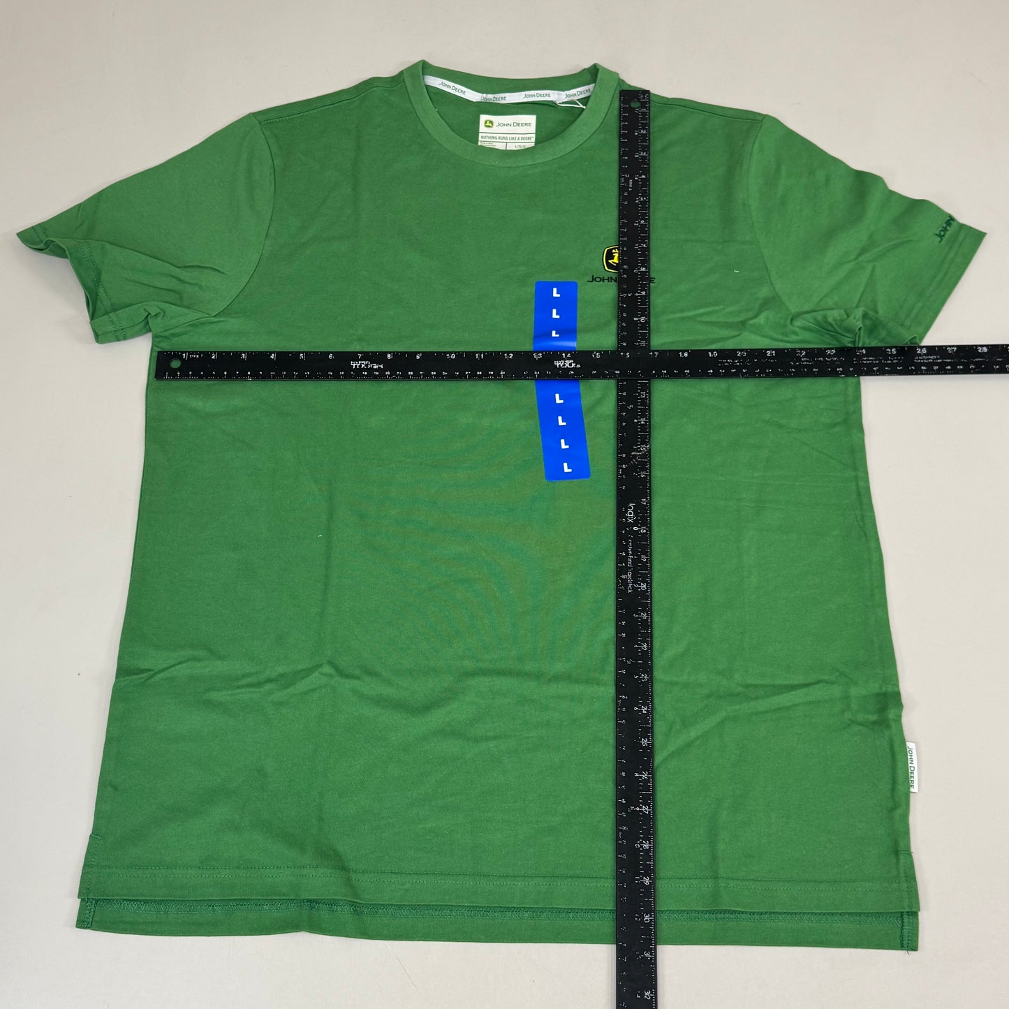 JOHN DEERE Embroidered Logo Short Sleeve Tee Shirt Men's Sz L Green 1896842