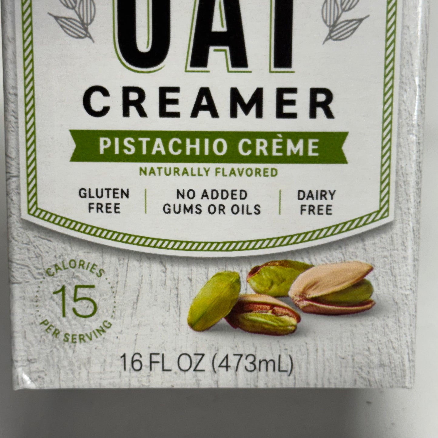 ELMHURST (6 PACK) Elmhurst Pistachio Creme Oat Creamer 16 fl oz. BB 01/27