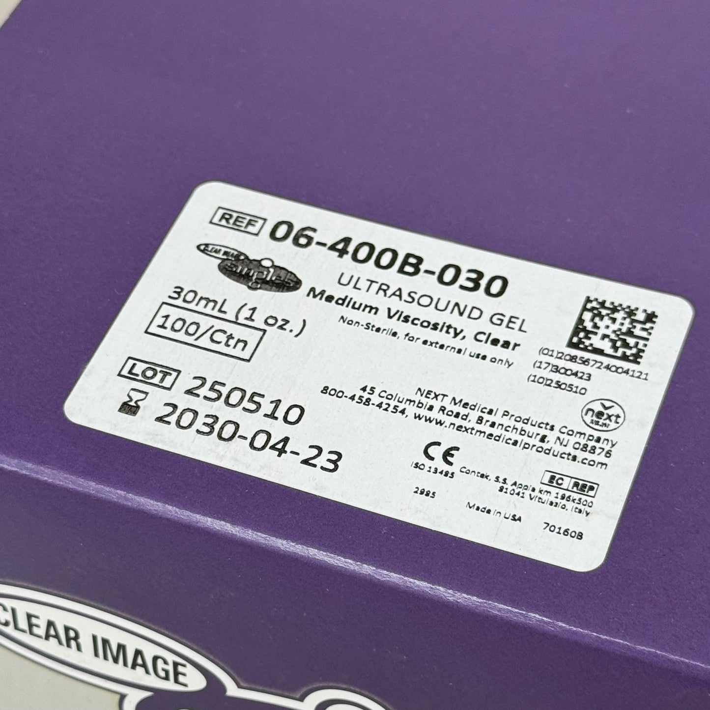 SINGLES  (100 Gel Packets) Medium Viscosity Ultrasound Scanning Gel  1fl oz per packet (New Other- Slight Damage To Package)