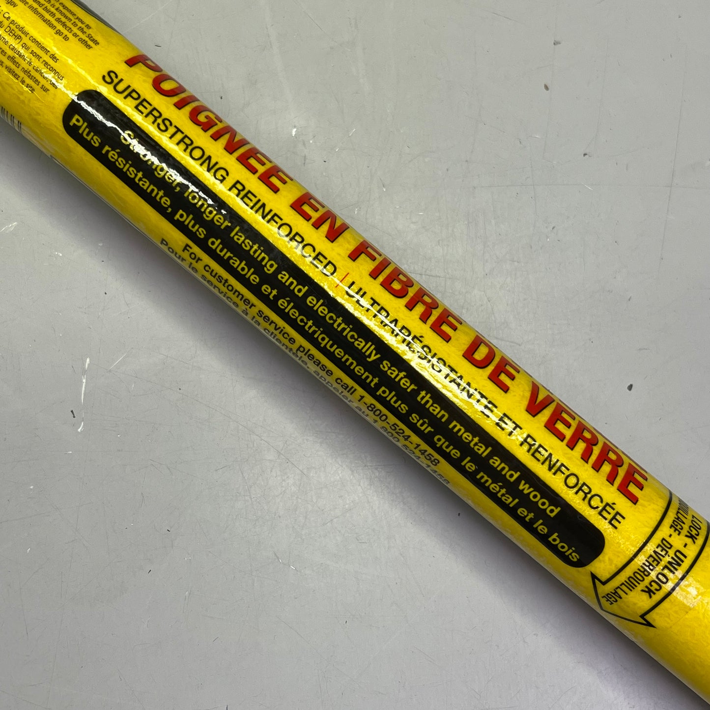 HOPKINS Extension Handle Fiberglass W/ Metal Tip 4 to 8' Yellow/Black 92508