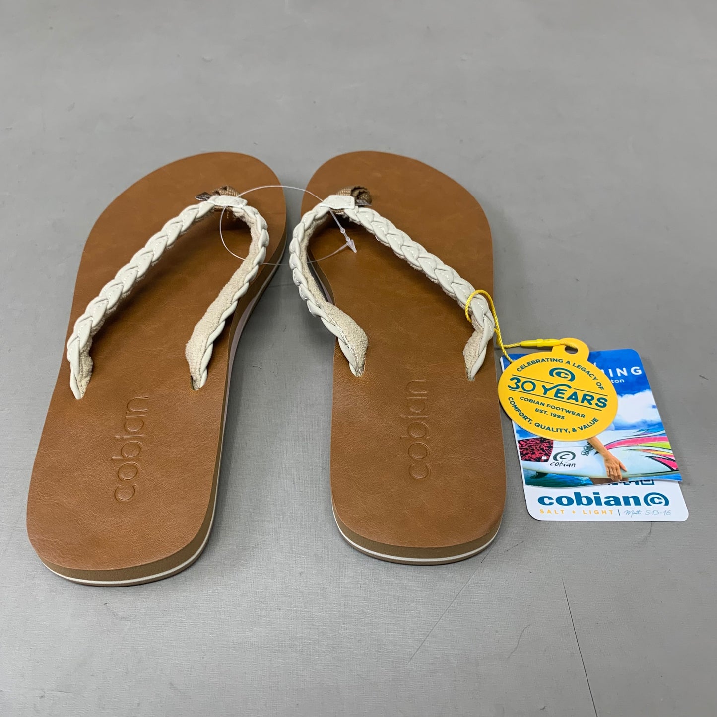 COBIAN Braided Pacifica Sandals Women's SZ 8, EU 38.5 Cream BBP23-110-8