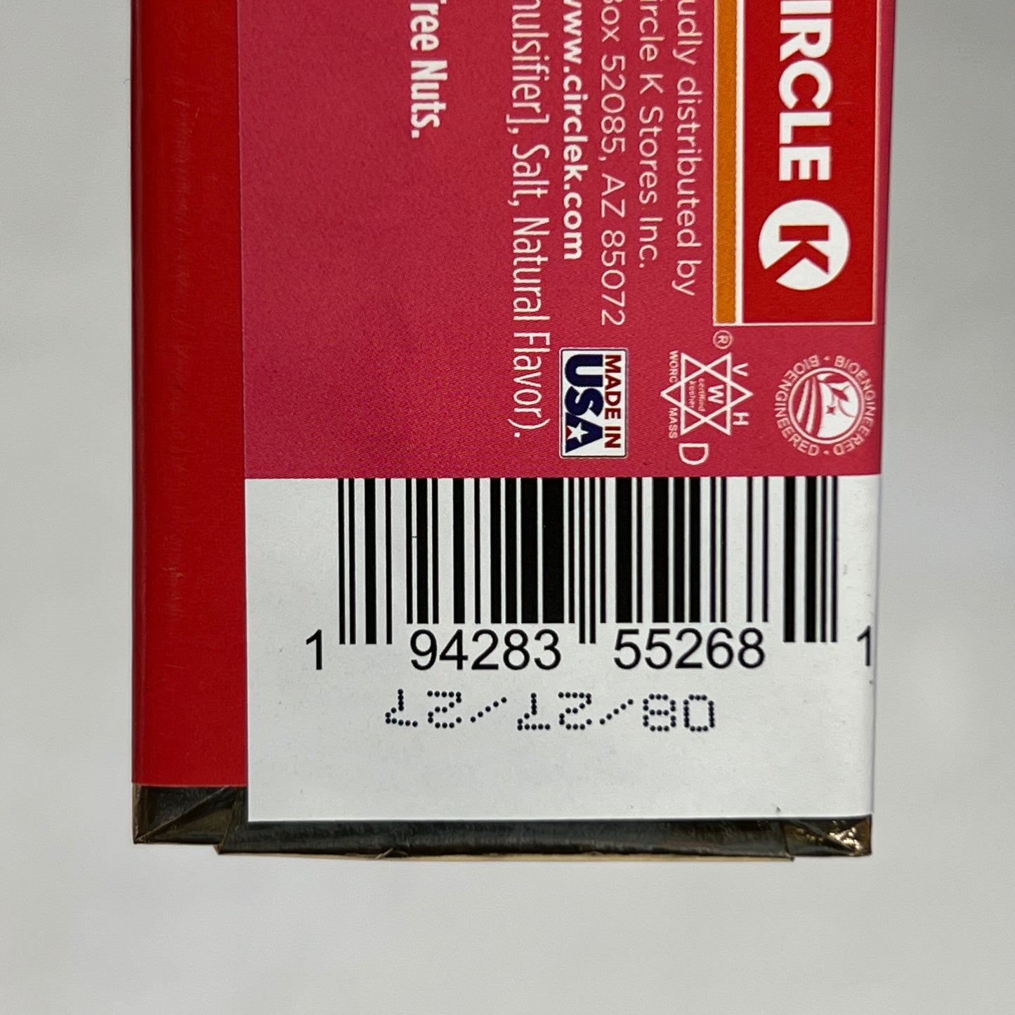 ZA@ CIRCLE K (4 PACK) Classic Milk Chocolate 2.15 oz Black BB 08/27 D