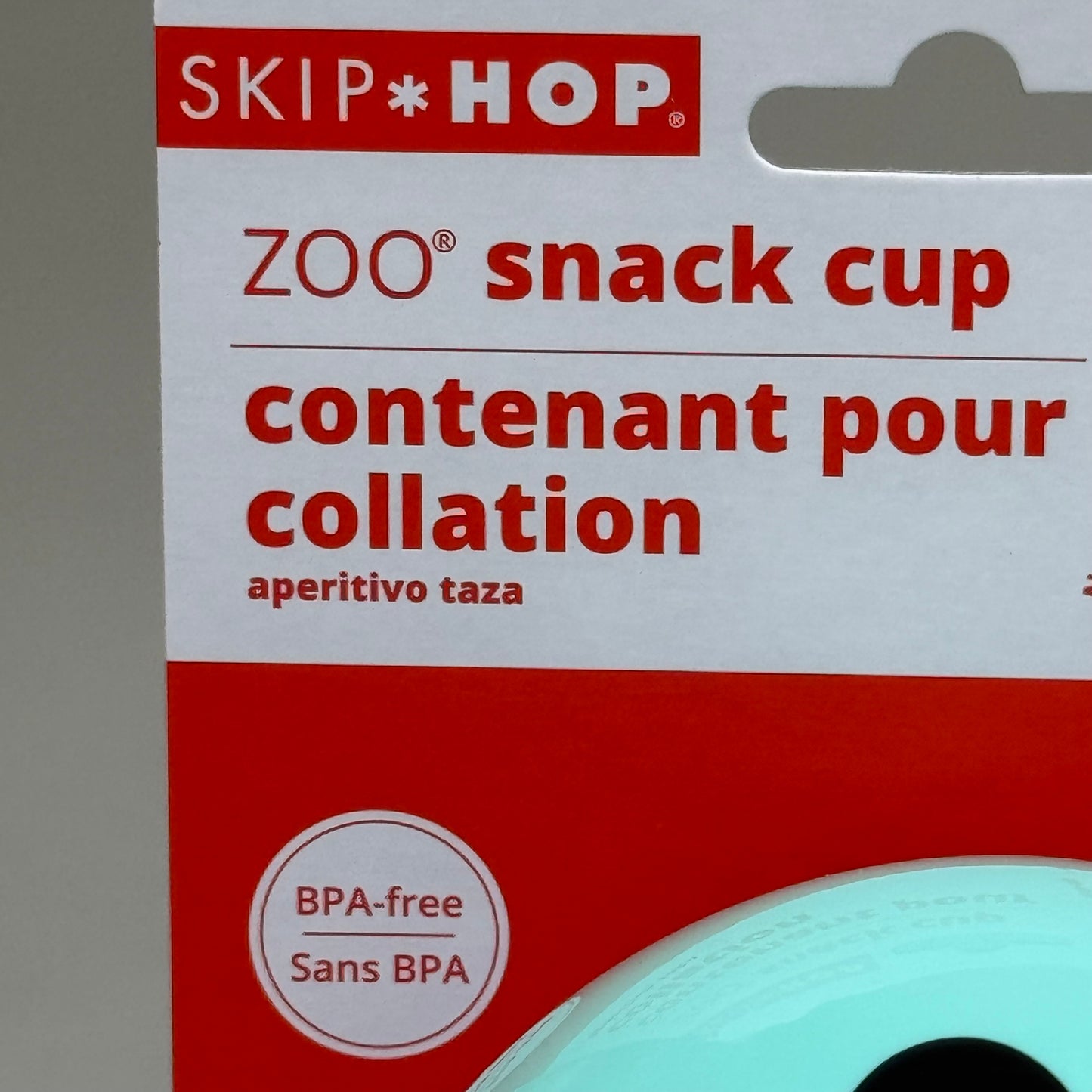 SKIP HOP (2 PACK) Zoo Snack Cup Koala Spill Free Snap Lid Design Ages 12M+ Blue